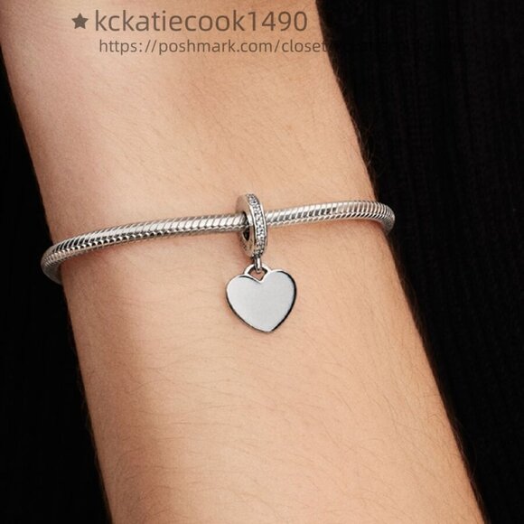 Pandora Engravable Heart Tag Dangle Charm|Pendant - Picture 2 of 2